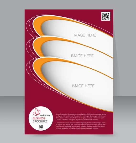 Modelo de panfleto. Desenho de brochura. Cartaz A4 editável —  Vetores de Stock