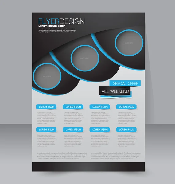 Flyer template. Brochure design. Editable A4 poster — Stockvector