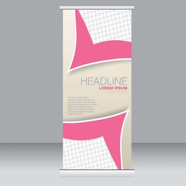 Roll up banner stand template. Abstract background for design. — Stock Vector