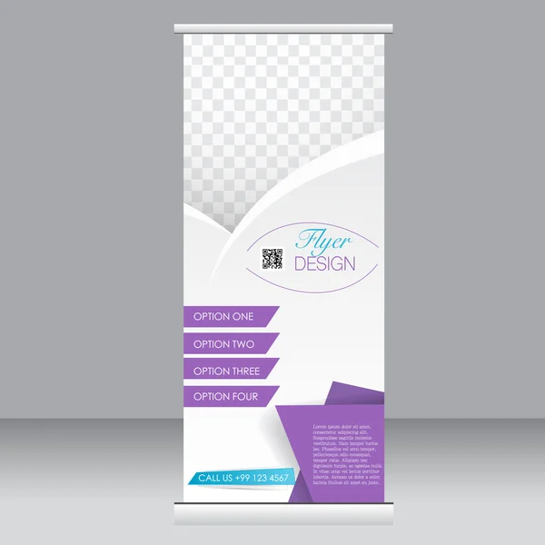 Roll up banner stand modello. Sfondo astratto per il design . — Vettoriale Stock