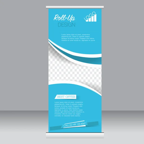 Roll up banner stand template. Abstract background for design. — Stock Vector