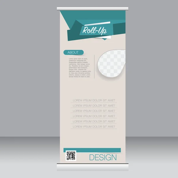 Roll-up Banner Stand Vorlage. abstrakter Hintergrund für Design. — Stockvektor