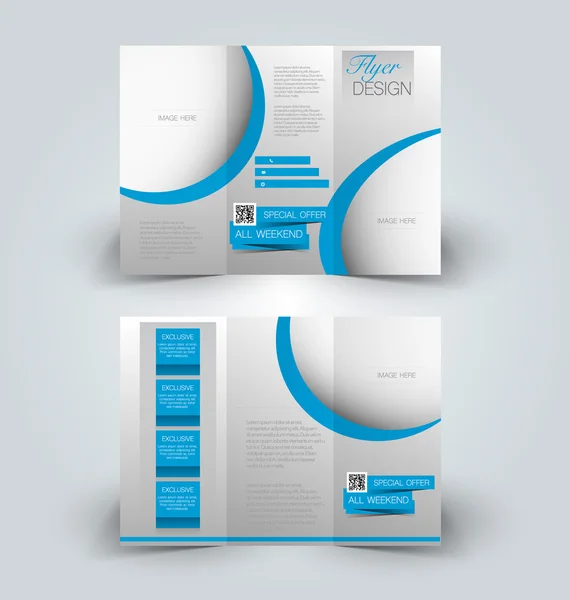 Dreifach-Broschüre mokiert Design-Vorlage — Stockvektor