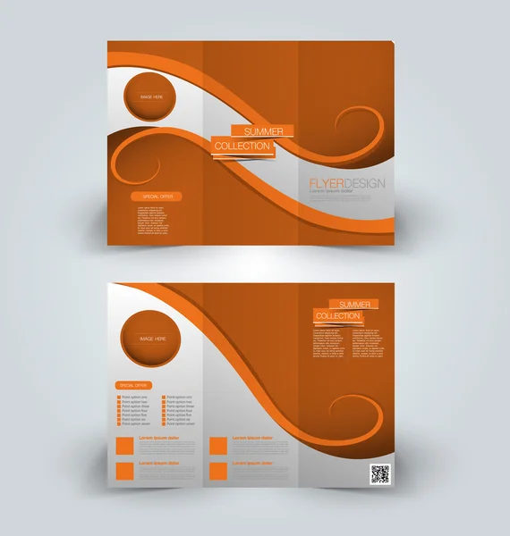 Dreifach-Broschüre mokiert Design-Vorlage — Stockvektor