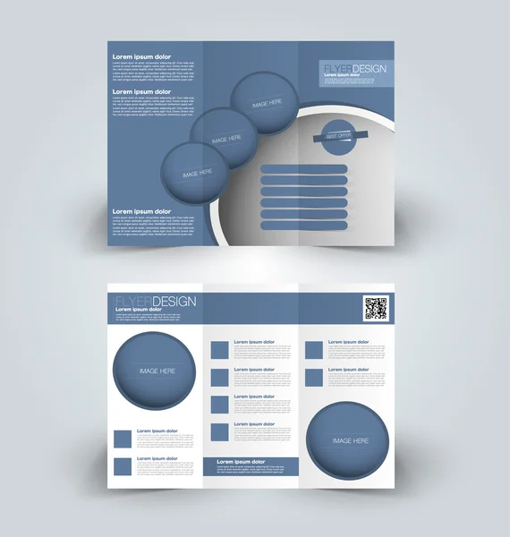 Trifold brochure mock up design template — 스톡 벡터