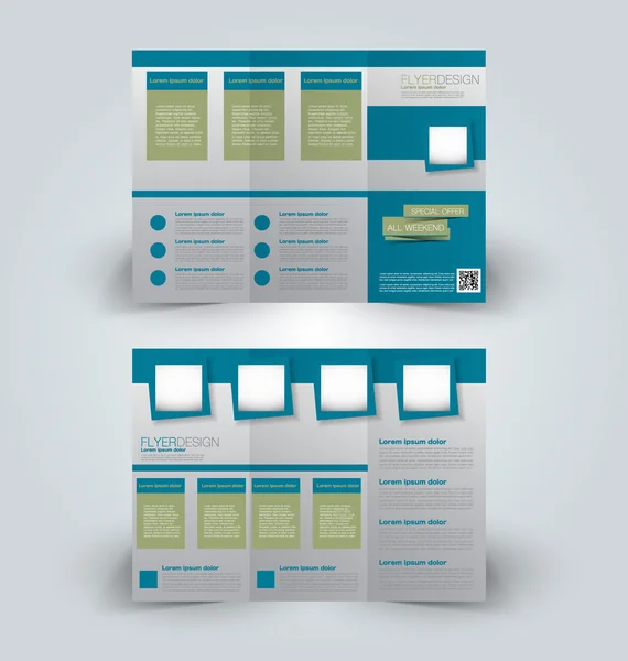 Folleto de tríptico maqueta de plantilla de diseño — Vector de stock