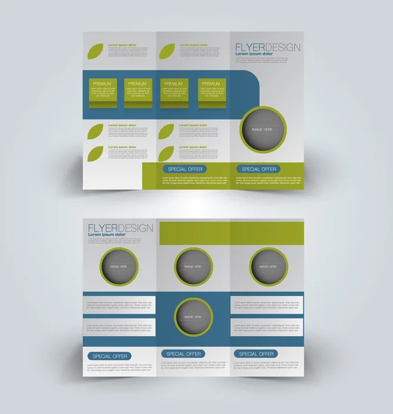 Trifold brochure mock up design template — Stock Vector
