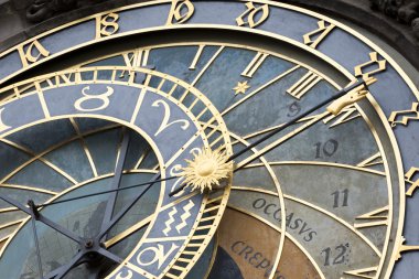 ayrıntı tarihi Ortaçağ astronomik saati Prag'da eski Belediye Binası, Çek Cumhuriyeti