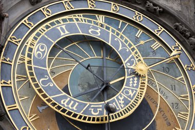 ayrıntı tarihi Ortaçağ astronomik saati Prag'da eski Belediye Binası, Çek Cumhuriyeti