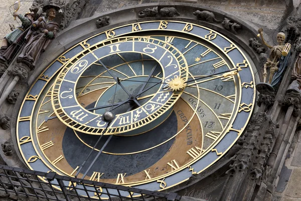 Detalle del histórico reloj astronómico medieval en Praga en el ayuntamiento de la Ciudad Vieja, República Checa — Foto de Stock