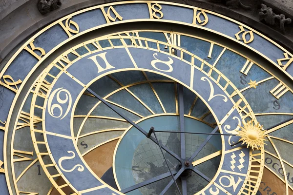 Szczegóły historyczne średniowiecznych zegar astronomiczny w Pradze na Stary Ratusz, Republika Czeska — Zdjęcie stockowe