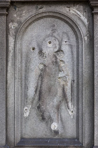 Estatua Histórica Sobre Misterio Otoño Antiguo Cementerio Praga República Checa — Foto de Stock