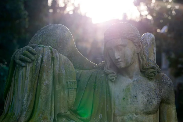 Anjo Histórico Misterioso Cemitério Praga República Checa — Fotografia de Stock