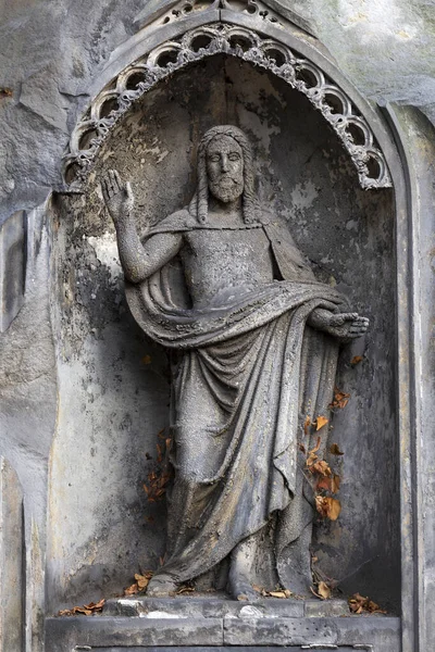 Jésus Historique Sur Mystère Hiver Vieux Cimetière Prague République Tchèque — Photo