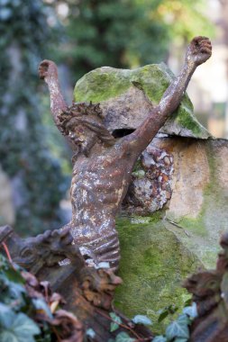 Çek Cumhuriyeti 'nin eski Prag Mezarlığı' ndaki Kış Gizemi Üzerine Tarihi İsa