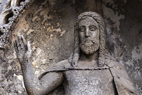 Jésus Historique Sur Mystère Hivernal Ancien Cimetière Prague République Tchèque — Photo
