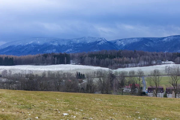 Χιονισμένο Βόρειο Βοημία Τοπίο Jizera Mountains Τσεχική Δημοκρατία — Φωτογραφία Αρχείου