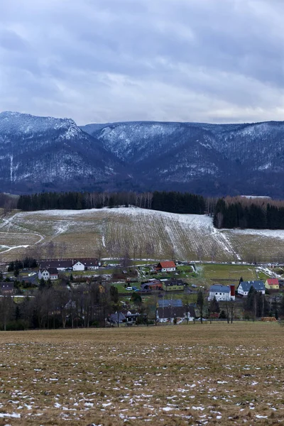 Inverno Norte Boêmia Paisagem Jizera Montanhas República Checa — Fotografia de Stock