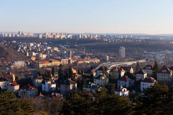 Hiver Prague Ville Colline Devin Sous Soleil République Tchèque — Photo