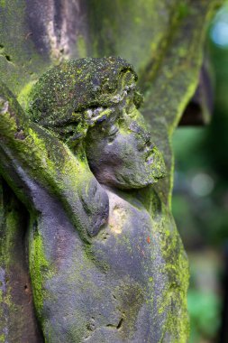 Tarihi heykel üzerinde gizemli eski Prag Mezarlığı, Çek Cumhuriyeti