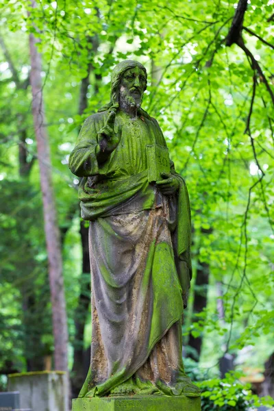 Estatua Histórica Sobre Antiguo Cementerio Praga República Checa — Foto de Stock