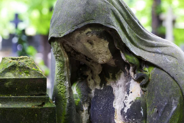 Estatua Histórica Sobre Antiguo Cementerio Praga República Checa —  Fotos de Stock