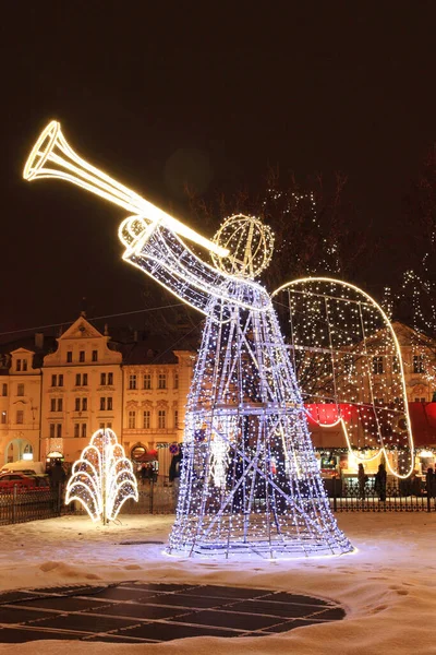 Christmas Mood Night Old Town Square Prague République Tchèque — Photo