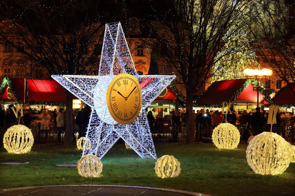 Christmas Mood Night Old Town Square Prague Czech Republic — Stock Photo, Image