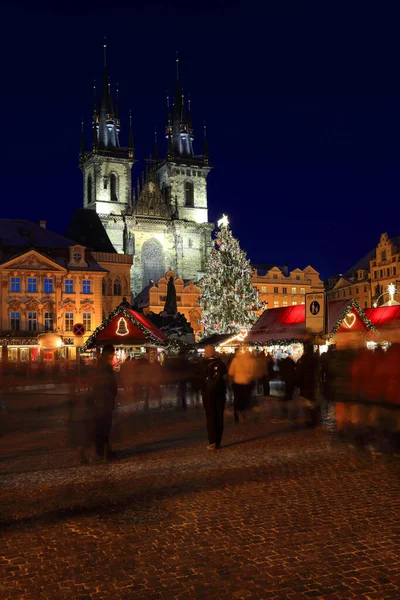 Świąteczny Nastrój Rynku Starego Miasta Praga Czechy — Zdjęcie stockowe