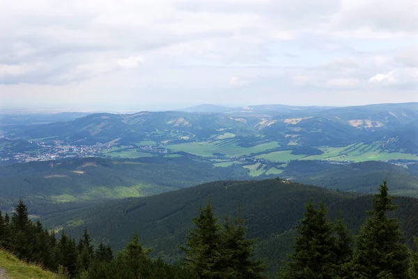 Paesaggio Pulito Montagna Hruby Jesenik Nella Boemia Nord Orientale Repubblica — Foto Stock