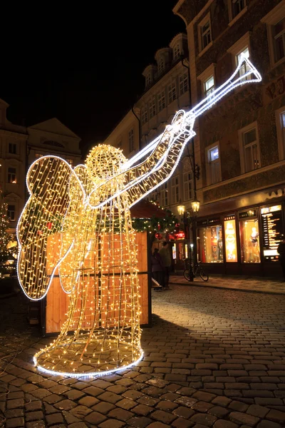 Christmas Mood on the night Old Town Square, Prague, République tchèque — Photo