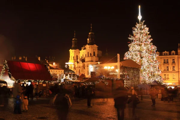 Christmas Mood on the night Old Town Square, Prague, Czech Republic — Stock Photo, Image