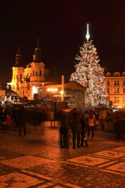 Christmas Mood on the night Old Town Square, Prague, Czech Republic — Stock Photo, Image