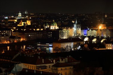 Gece kış Prague City, Çek Cumhuriyeti