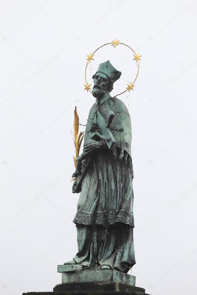 St. John of Nepomuk's Statue on Charles bridge in Prague, Czech republic