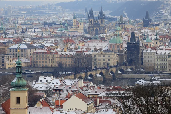 Der erste Schnee in Prag, Tschechische Republik — Stockfoto