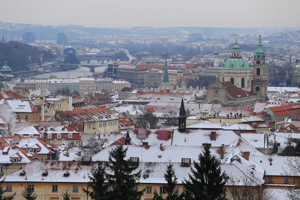 Primera nieve en Praga, República Checa —  Fotos de Stock