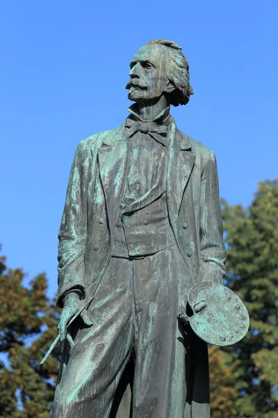 Skulptur af tjekkisk maler Josef Manes, Prag - Stock-foto