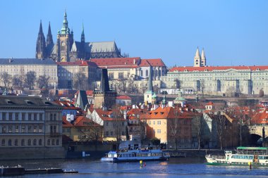 Prag Gotik Castle yukarıda Nehri Vltava, Çek Cumhuriyeti