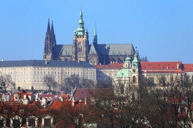 Prag Gotik Castle yukarıda Nehri Vltava, Çek Cumhuriyeti