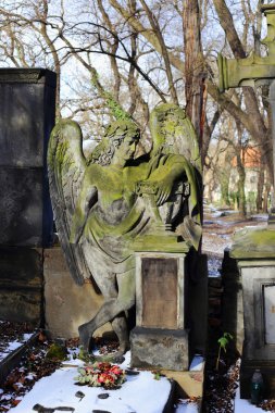 Tarihi heykel üzerinde eski Prag mezarlığı, Çek Cumhuriyeti