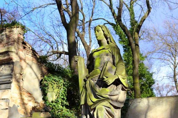 Historické sochy na starý hřbitov, Česká republika — Stock fotografie