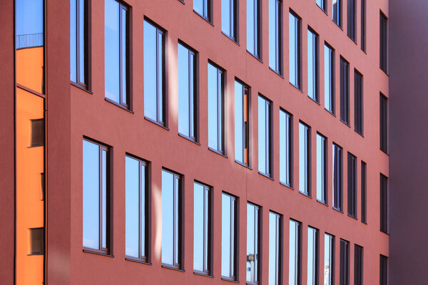 Detail of the modern Building on the blue Sky