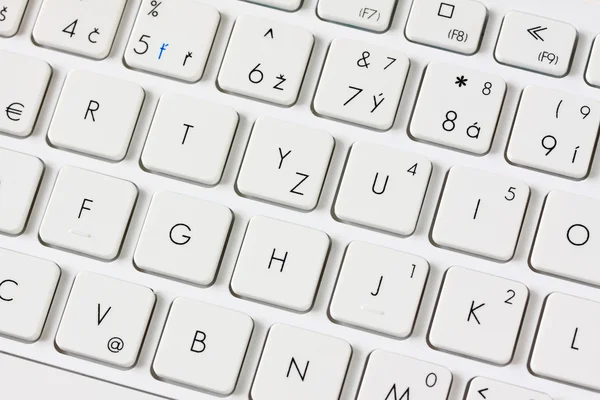 Detail der weißen Tastatur Laptop-Computer — Stockfoto