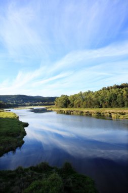 Lake Lipno dağlar Sumava Güney çek yaz dan mavi