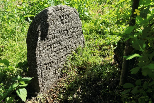 Tumbstone on the old village Jewish Cemetery, República Checa — Foto de Stock