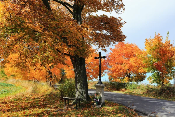 Colorful autumn Landscape in Central Bohemia, Czech Republic — Stock Photo, Image