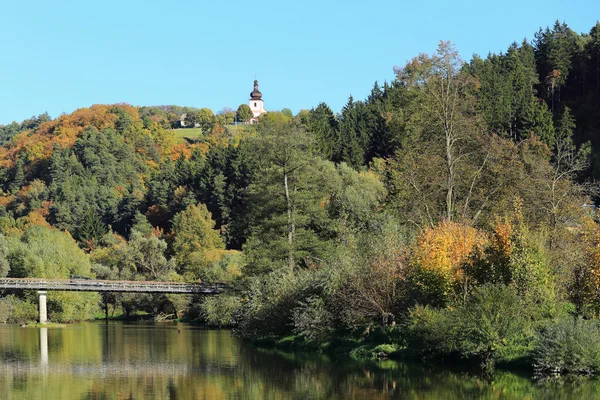 Färgglad höst landskap i centrala Böhmen, Tjeckien — Stockfoto