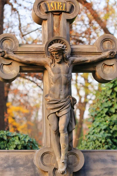 Historic Jesus on the old Prague Cemetery, Czech Republic — Stock Photo, Image