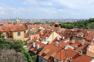 Bahar Prague City ile yeşil doğa, Çek Cumhuriyeti görüntüleyin